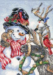 Dimensions Gold Collection Petite Snowman & Reindeer Counted Cross Stit-5"X7"