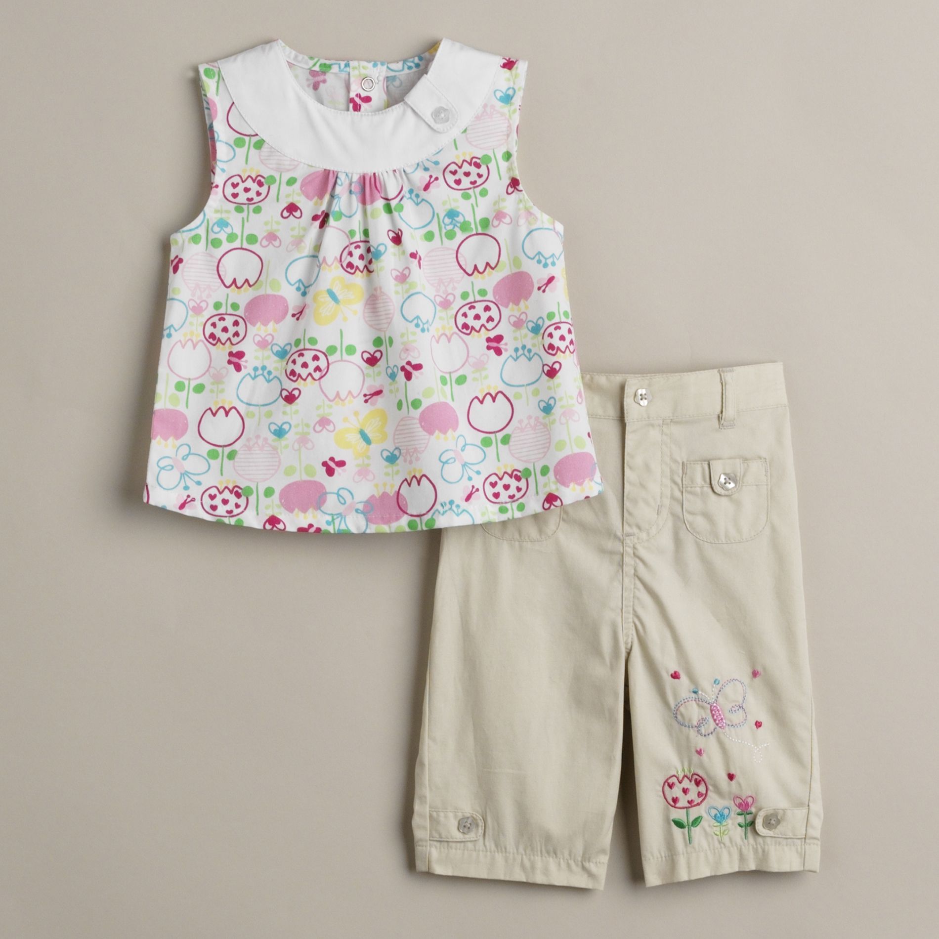Small Wonders Newborn Girl's 2-Piece Floral Print Pants Set