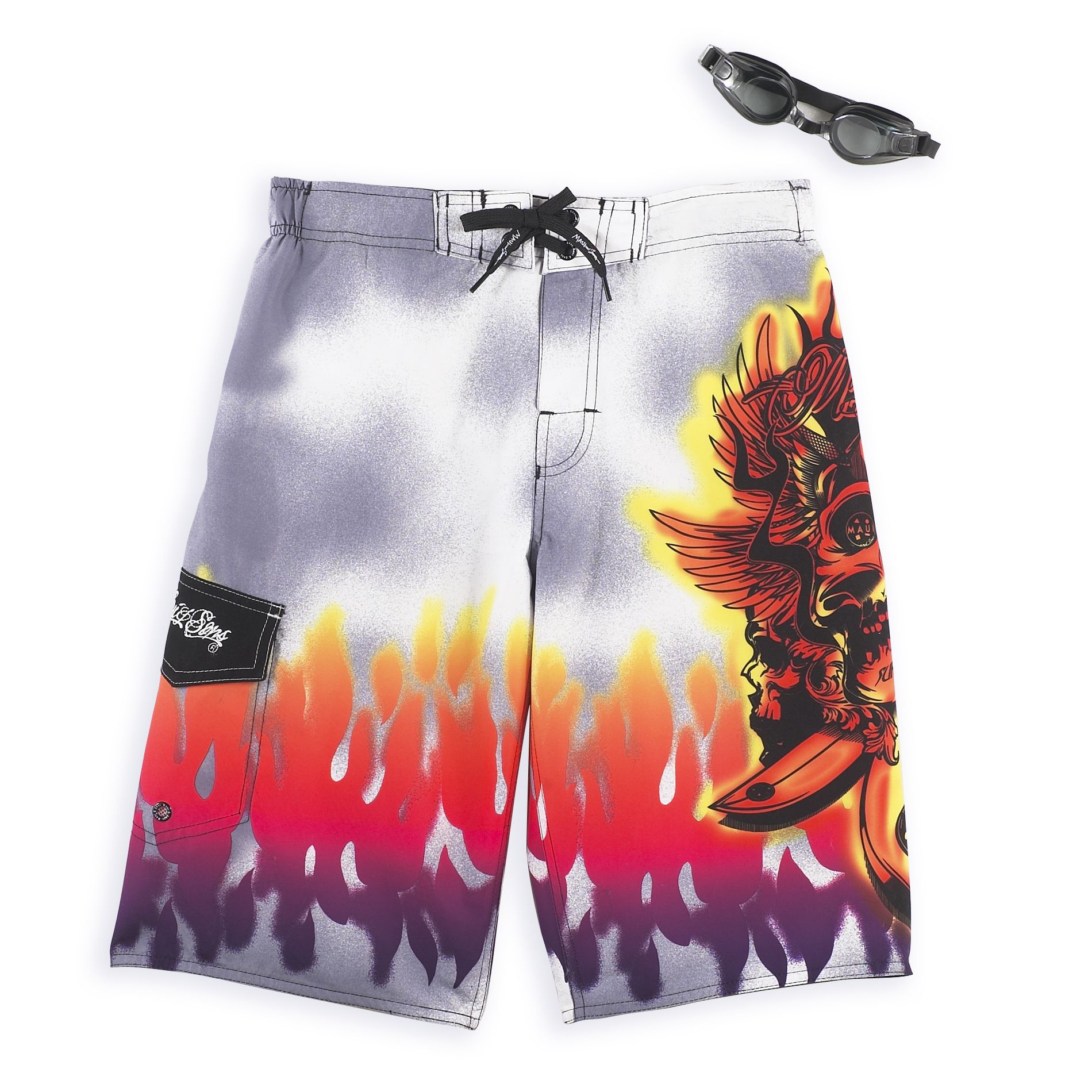 Maui and Sons Boy&#39;s 8-20 Flames Boardshort