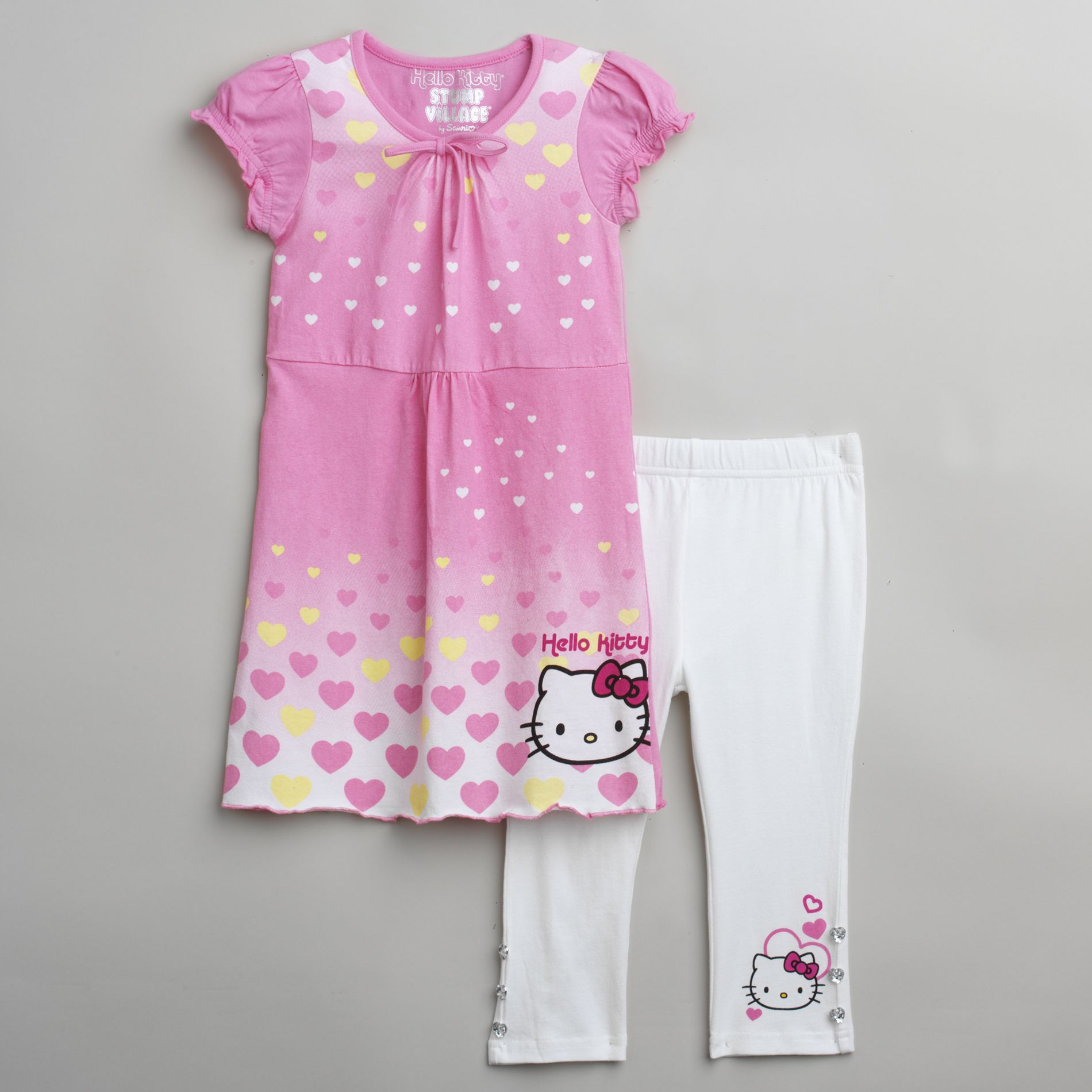 Hello Kitty Girl&#39;s 4-6x Short Sleeve Tunic & Leggings Set