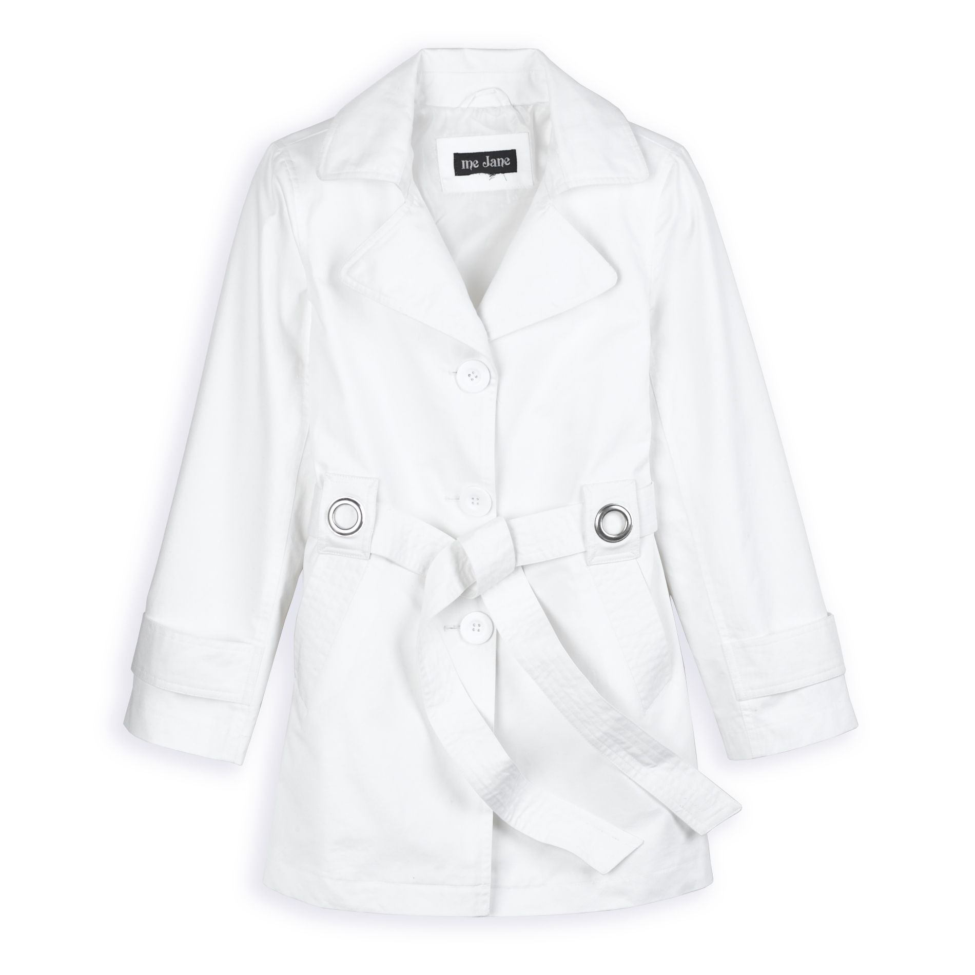 Me Jane Girl&#39;s 7-16 Belted Twill Trench Jacket