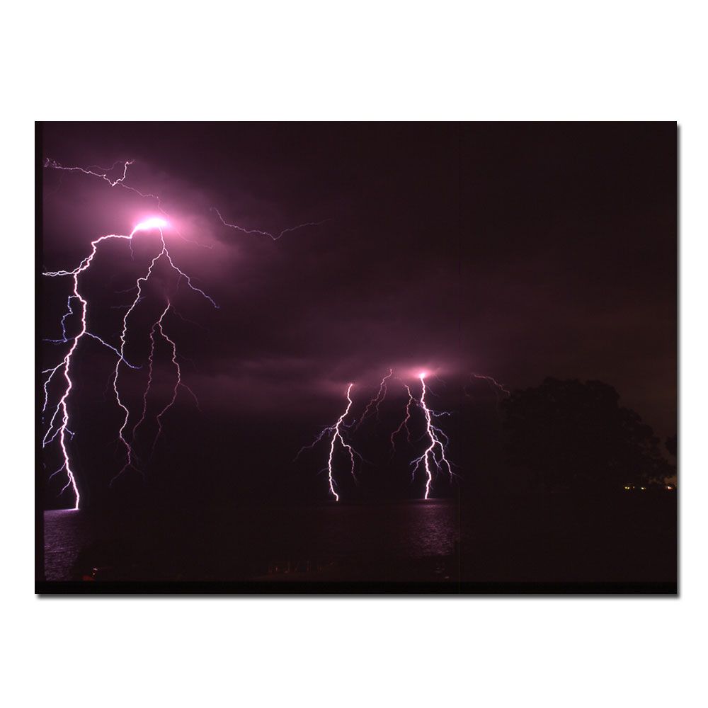 Trademark Global Kurt Shaffer 'Lake Lightning' 14" x 19" Canvas Art