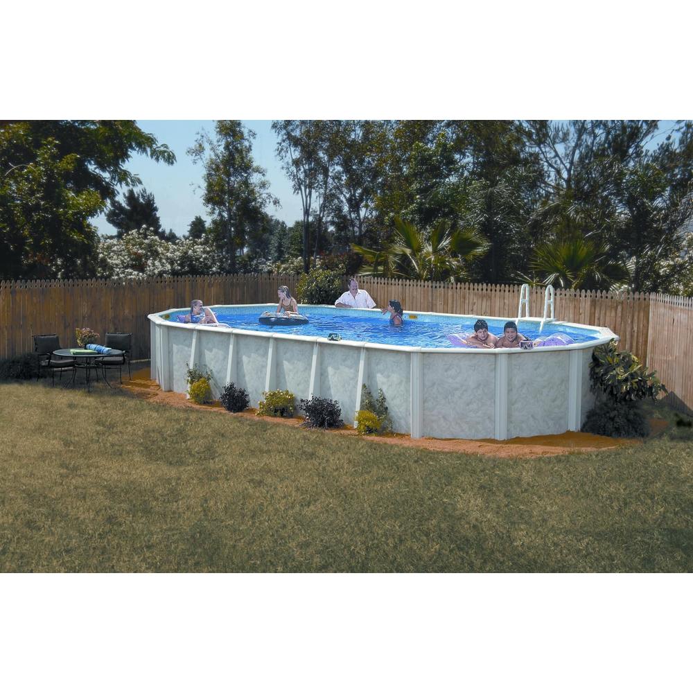 GSM 15' x 24' Oval Crystal River Above-Ground Swimming Pool Package