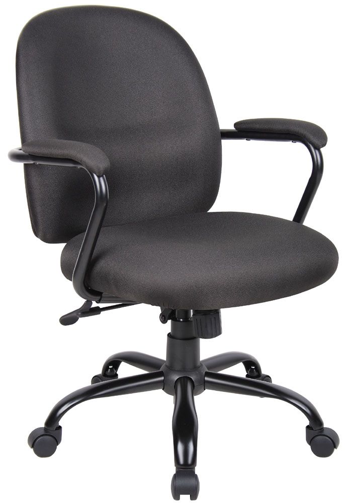 Boss Office Products EXEC CHAIR W/80 mm,YM8335,BLK POWDER COATING BASE