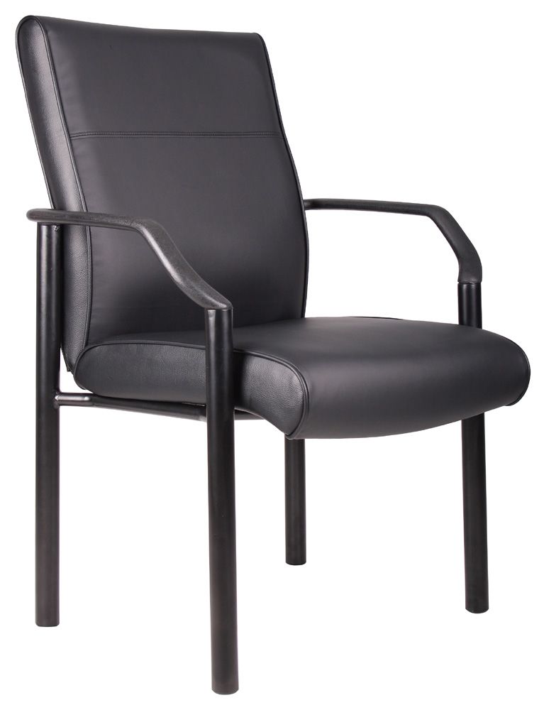 Boss Office Products METAL 4 LEGS SIDE CHAIR IN LEATHER PLUS