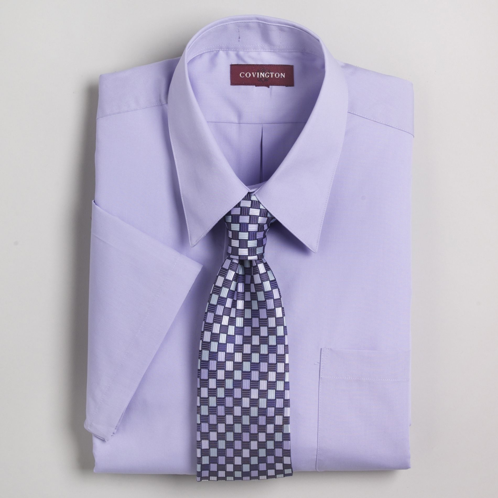 Covington Short Sleeve Dress Shirt and Silk Tie Box Set