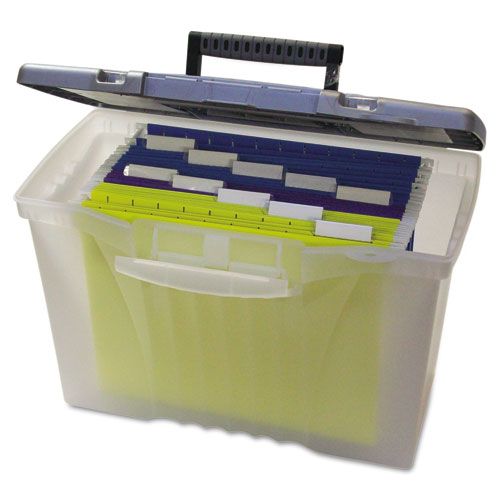 Storex STX61511U01C Portable File Box with Organizer Lid