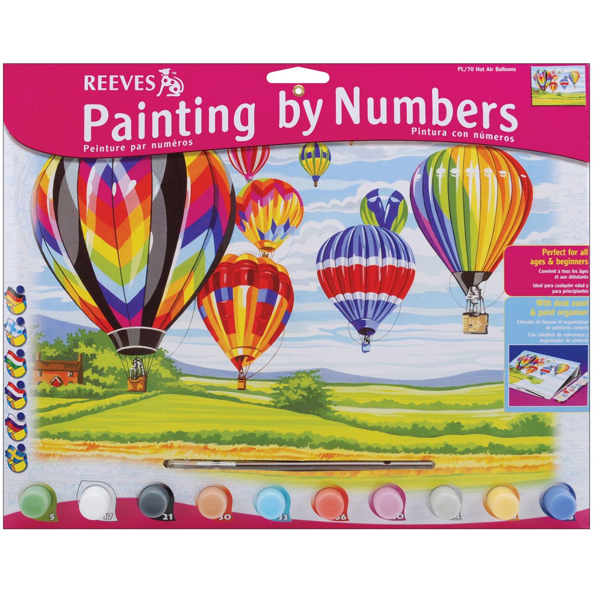 Reeves Paint By Number Kit 12"X15-1/2"-Hot Air Balloons