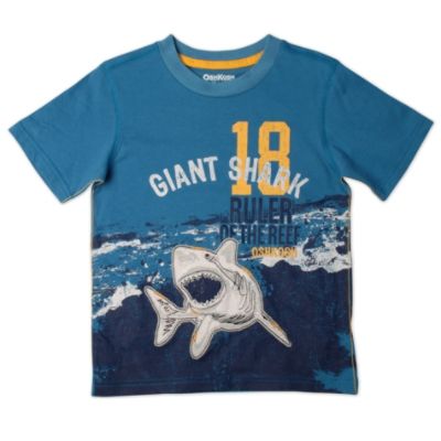 OshKosh Boy&#39;s 4-7 Short Sleeve Giant Shark Graphic Tee