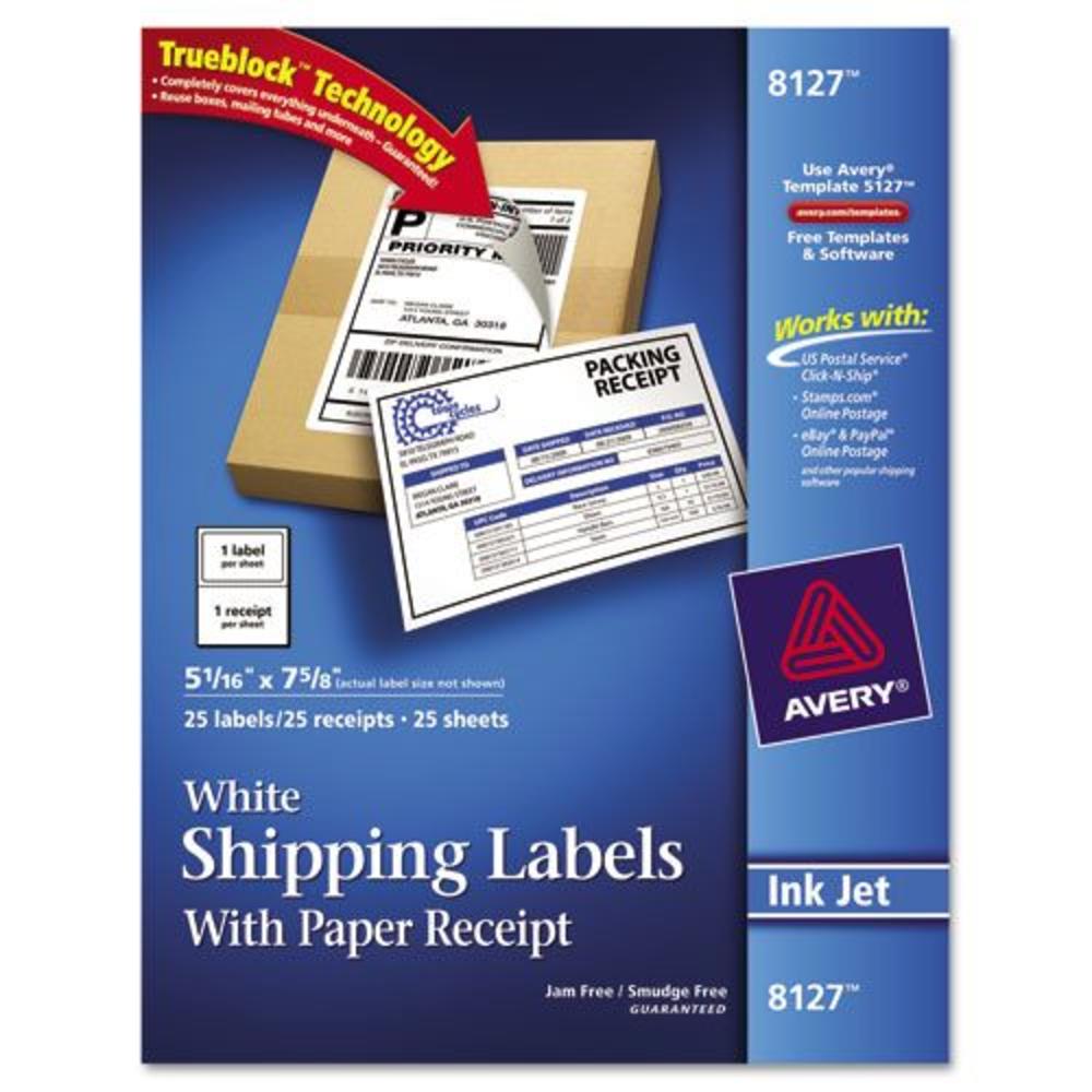 Avery AVE8127 Shipping Labels with Paper Receipt