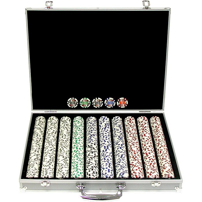 Trademark Global 1000 11.5g 4 Aces Poker Chip Set w/Aluminum Case