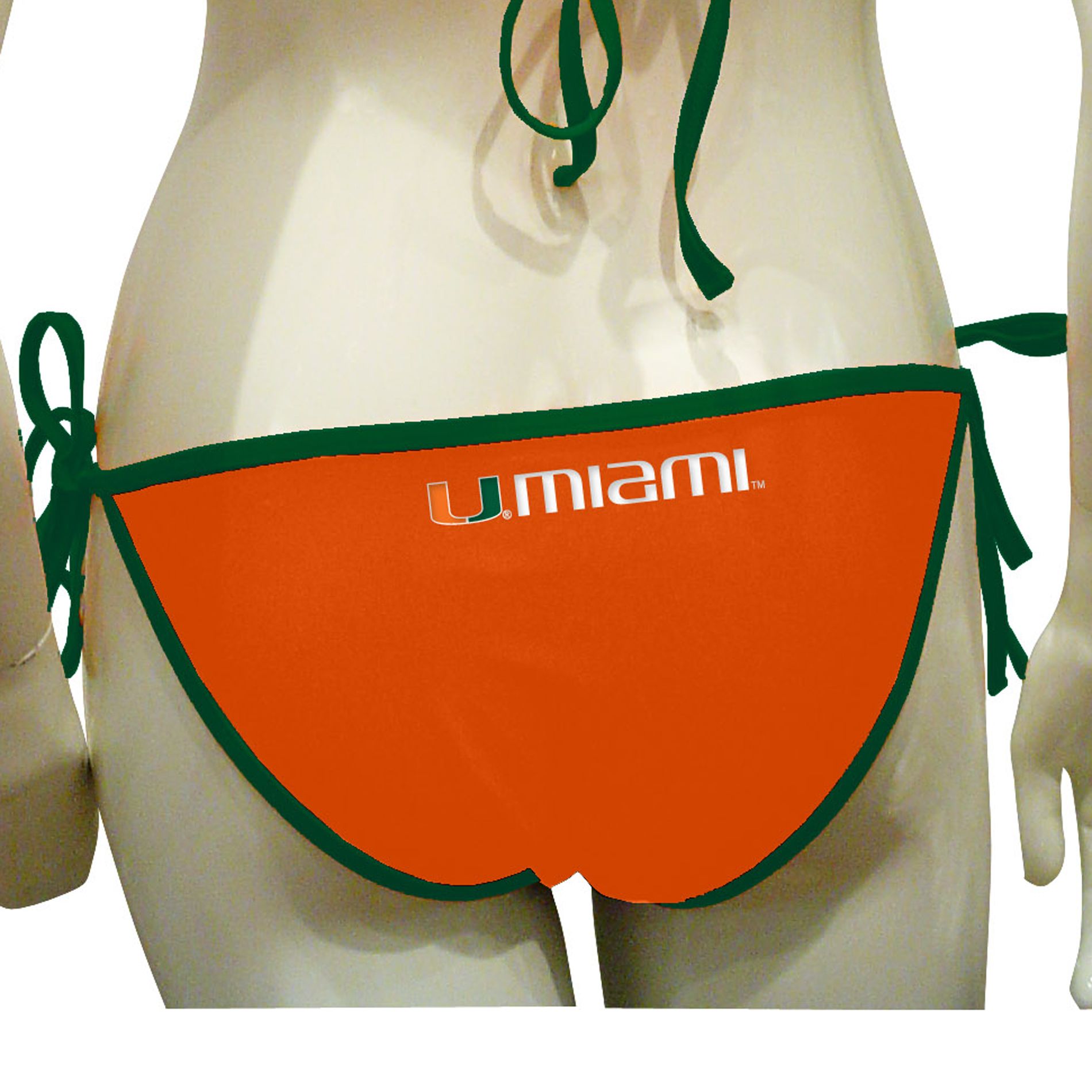 NCAA Women&#39;s Solid University of Miami Basketball Swimwear Bikini Bottoms