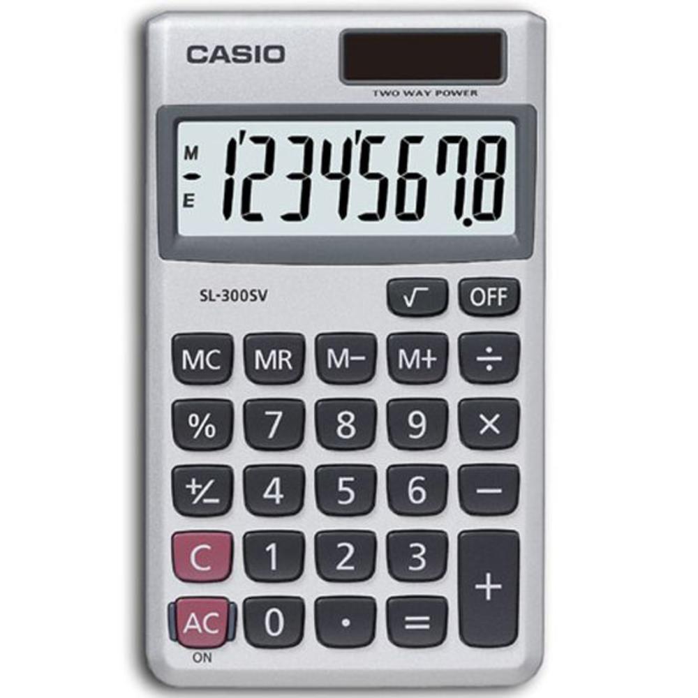 Casio SL-300SV Large Display Solar Pocket Calculator