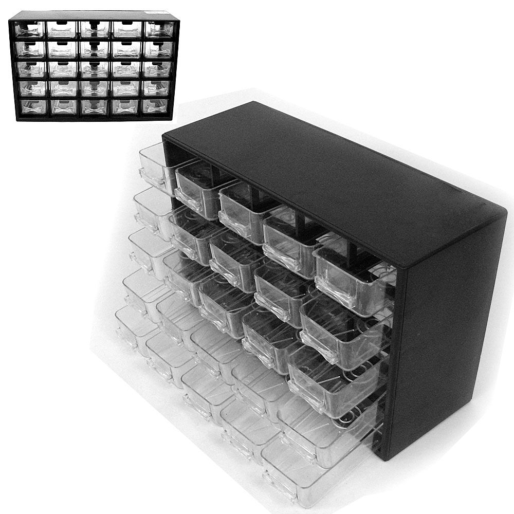 Stalwart 25 Compartment Durable Plastic Hardware Storage Box
