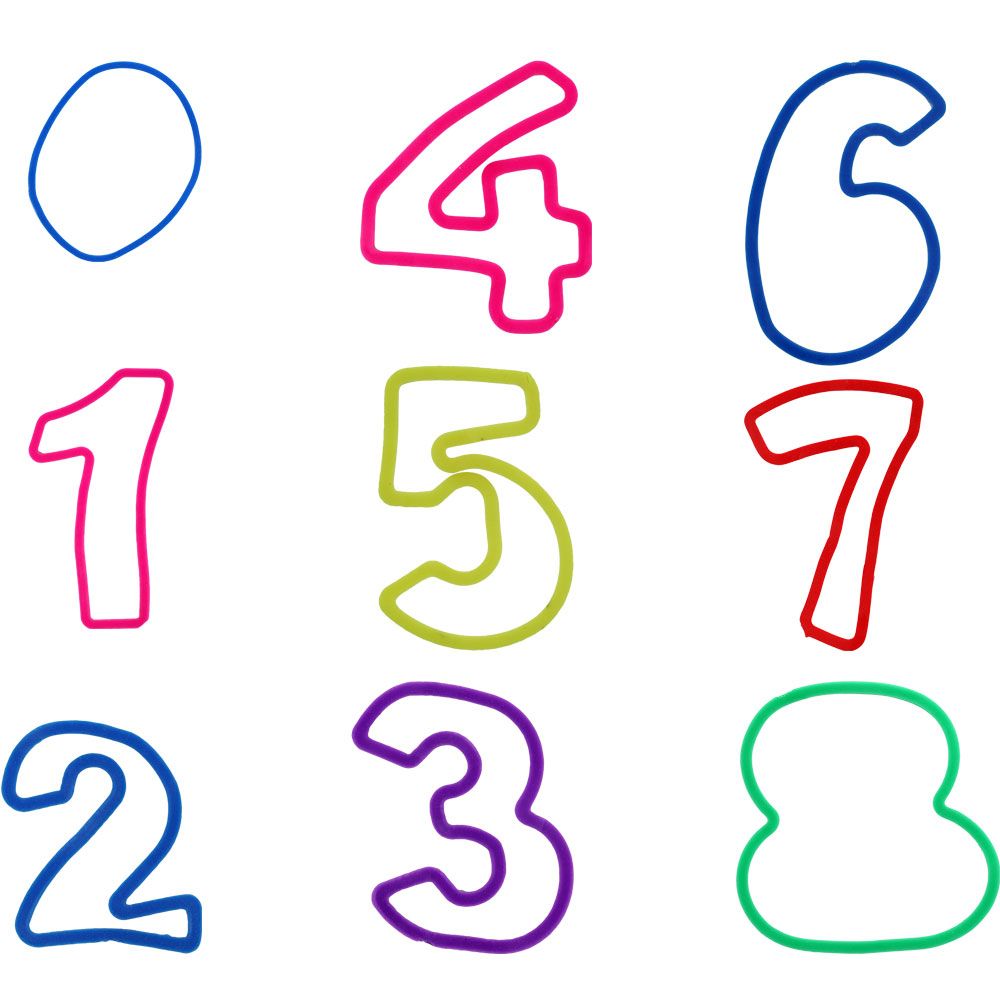 Trademark Global Groooovy Bandzzzz Shaped Rubber Bands - Numbers - 24