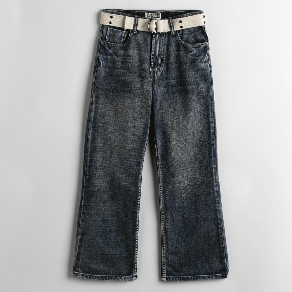 Route 66 Boy's Fashion Bootcut Denim Jeans With Belt