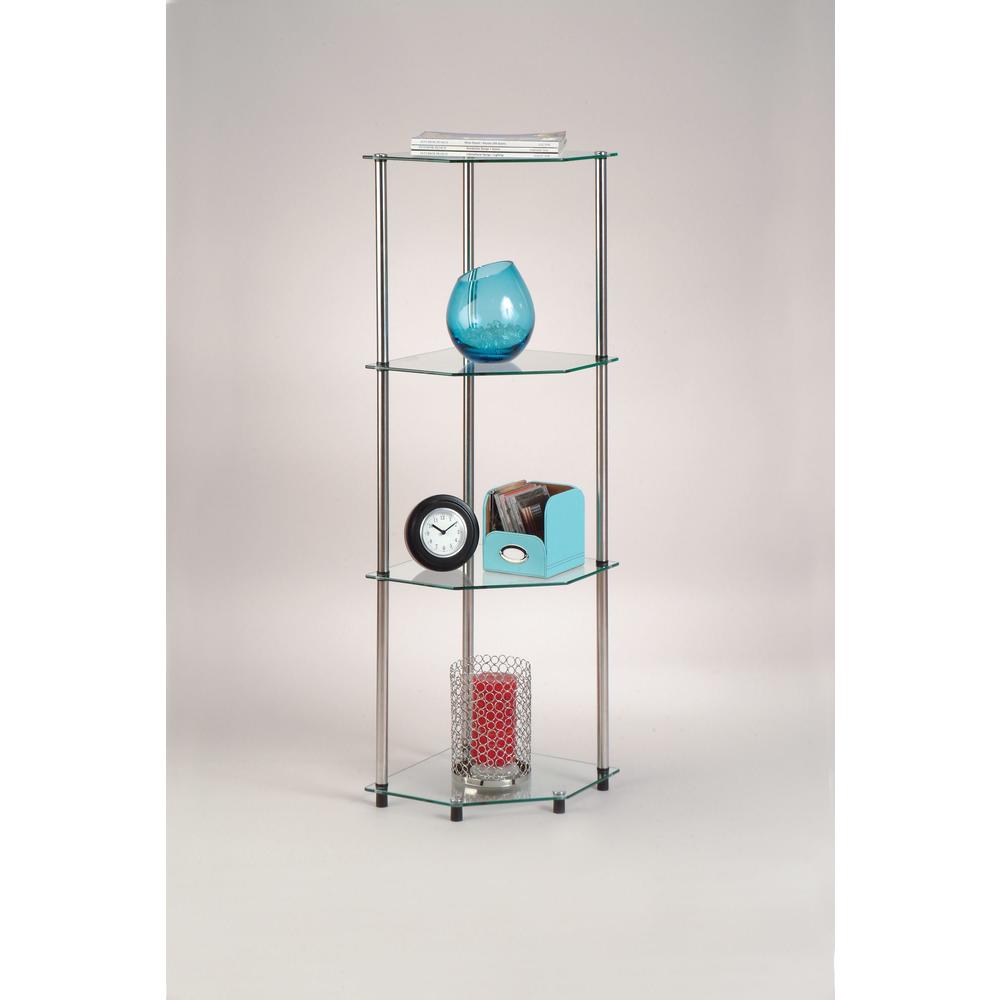 Convenience Concepts 4-Tier Glass Corner Shelf