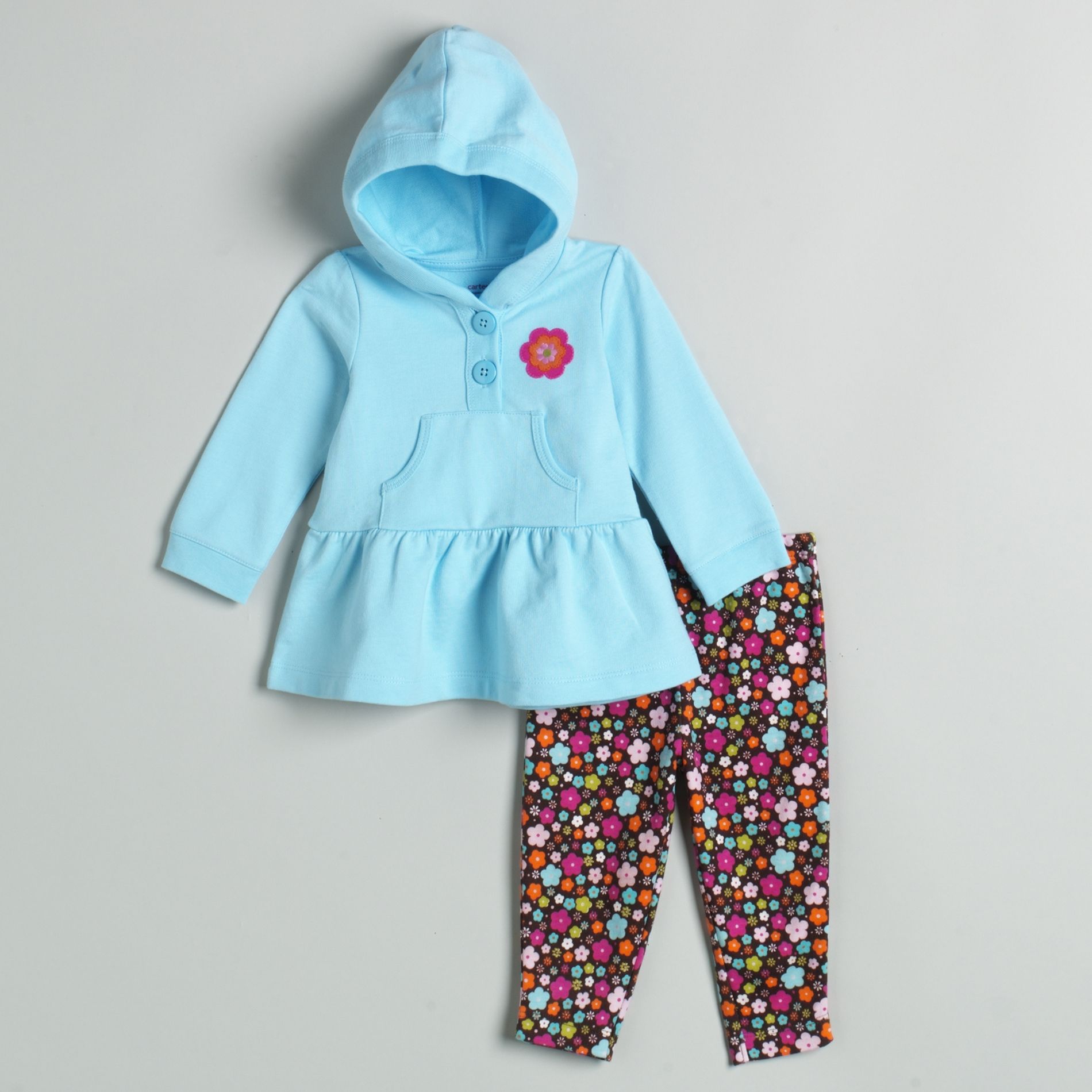 Carter's Infant Girl&#39;s Hoodie with Floral Legging Set