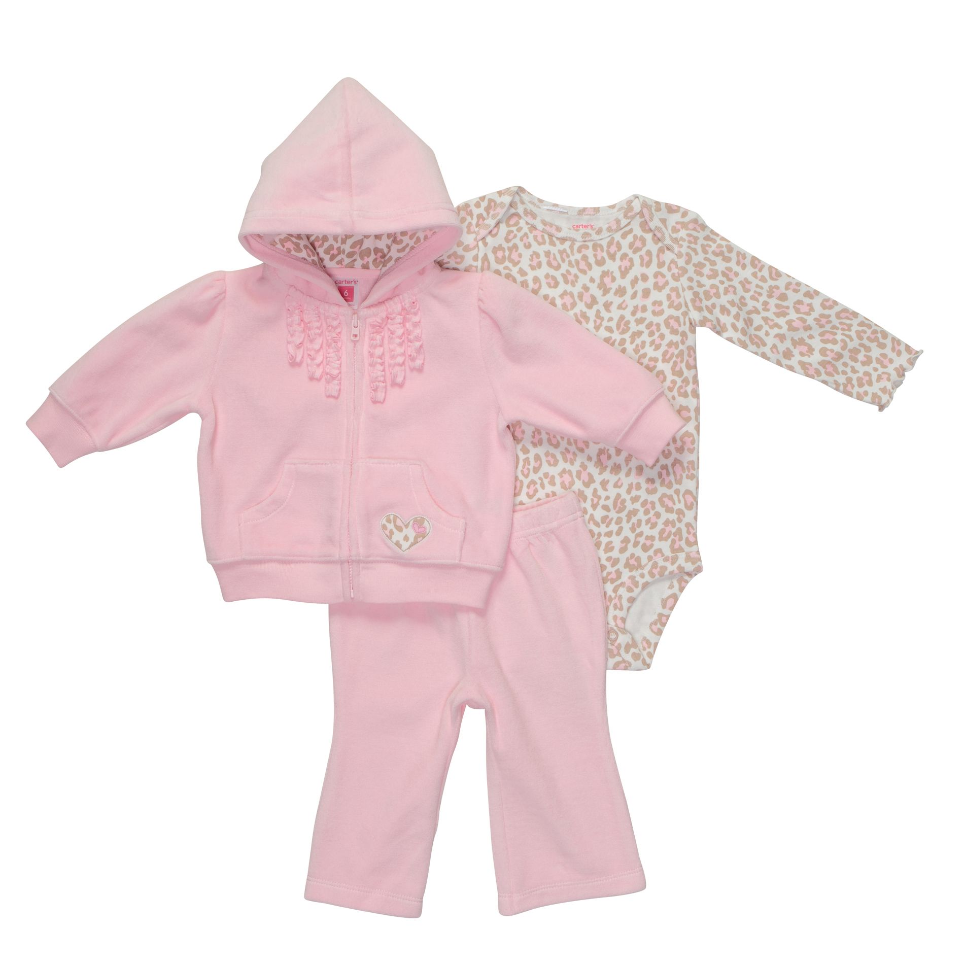 Carter's Infant Girl&#39;s Microfleece Cardigan Set - Pink
