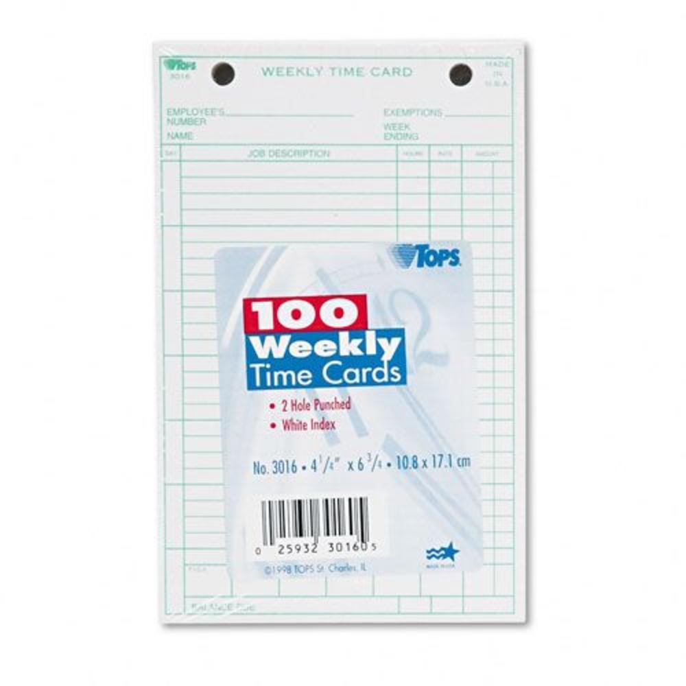 TOPS TOP3016 Weekly Employee Time Card