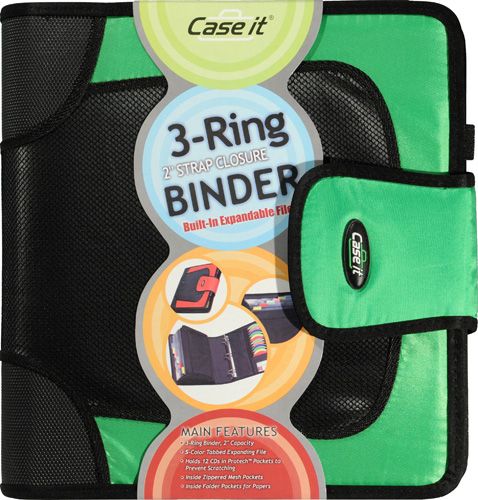 Case It 3-Ring Binder with 2" Strap Closure