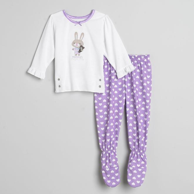 Carter's Infant Girl's Bunny Dot Footed Snapwaist Pajamas