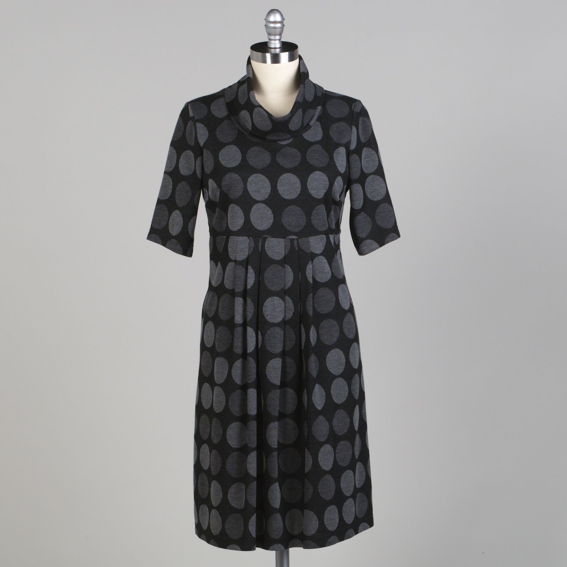 RB Collection Women&#39;s Dot Print Cowlneck Dress