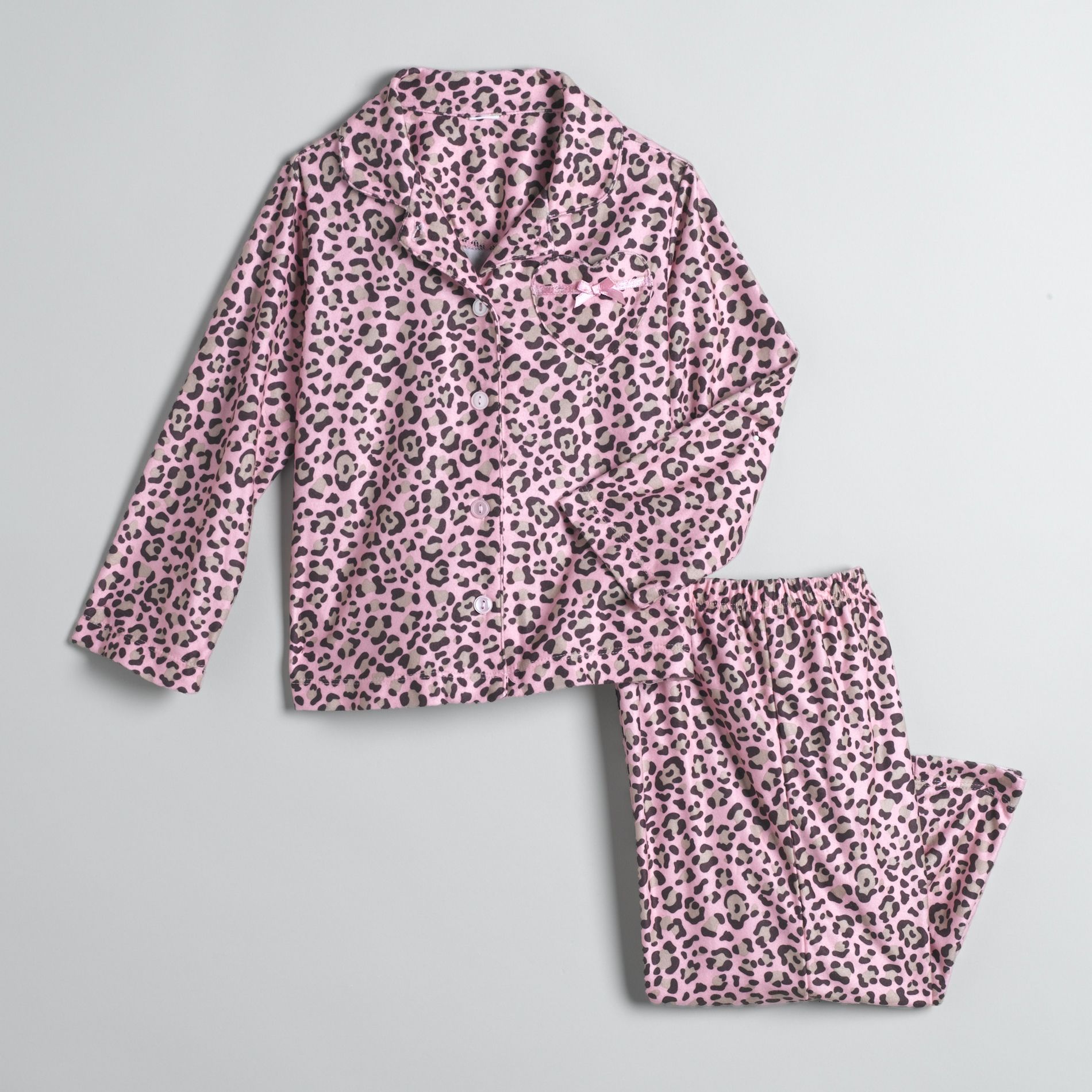 Joe Boxer Toddler Girl's Cheetah Print Heart Pocket Pajamas