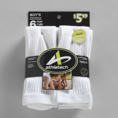 Athletech Boy's Six-Pair Tube Socks