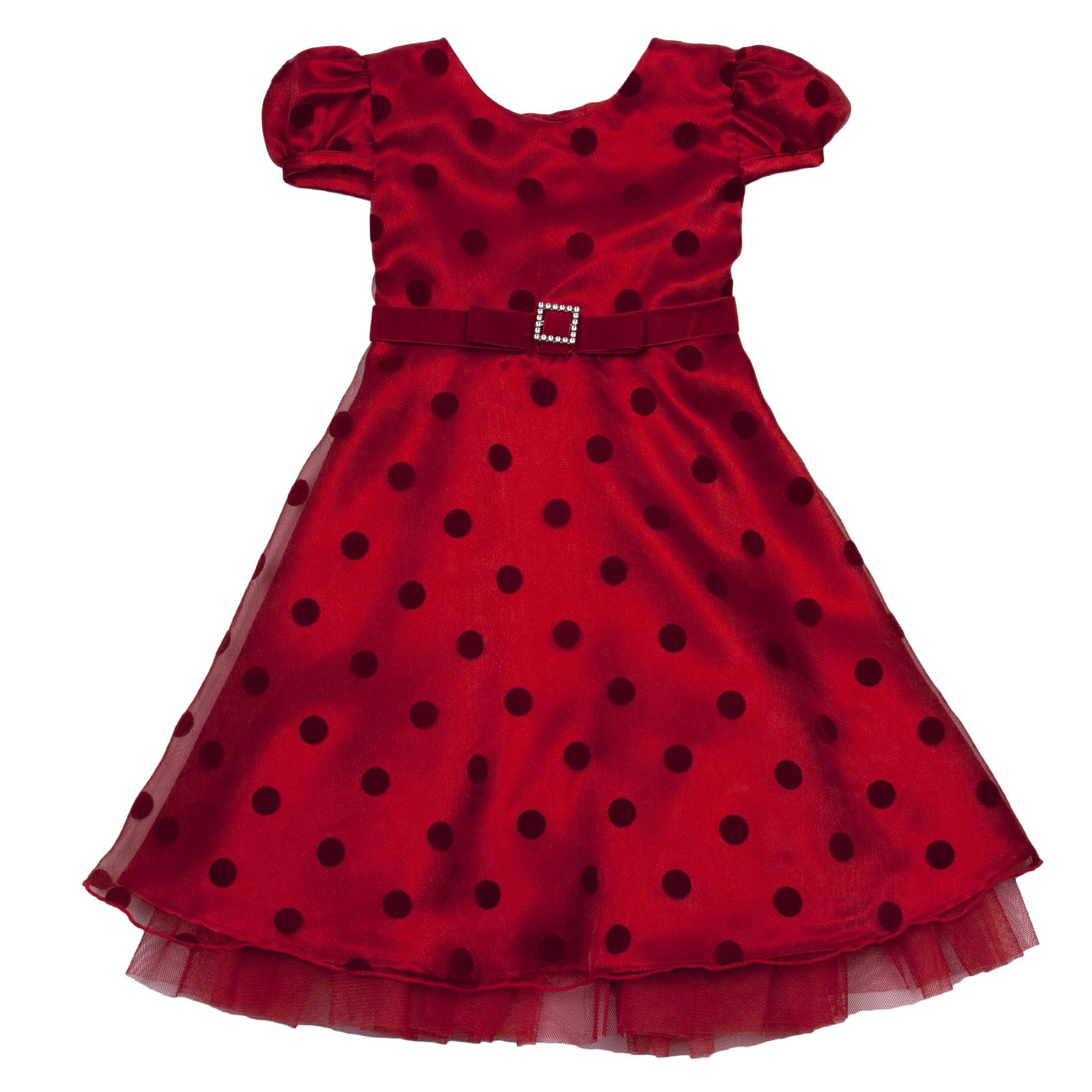 Youngland Toddler girl&#39;s Short Sleeve Polka Dot Dress