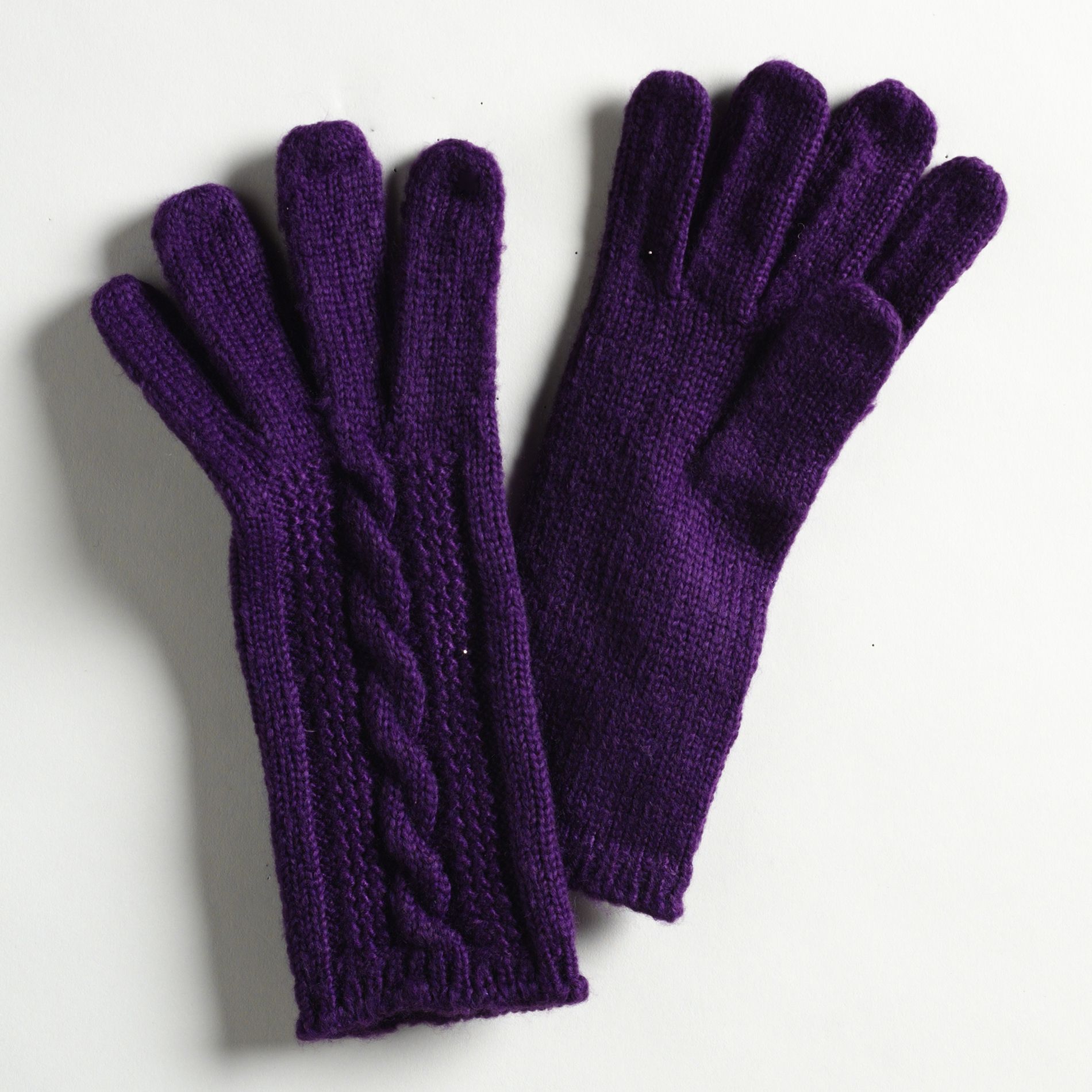 Fownes Brushed Cable Knit Gloves