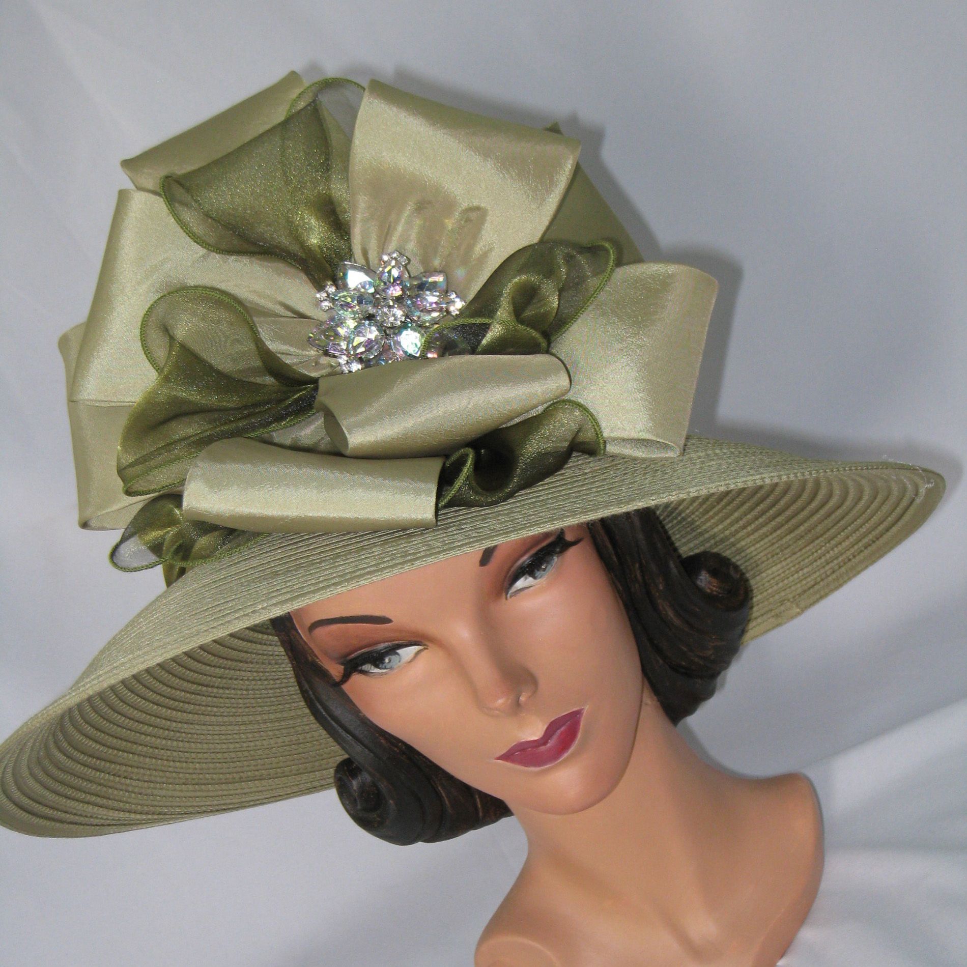 Whittall & Shon Lace Brim with Jewel Church Hat