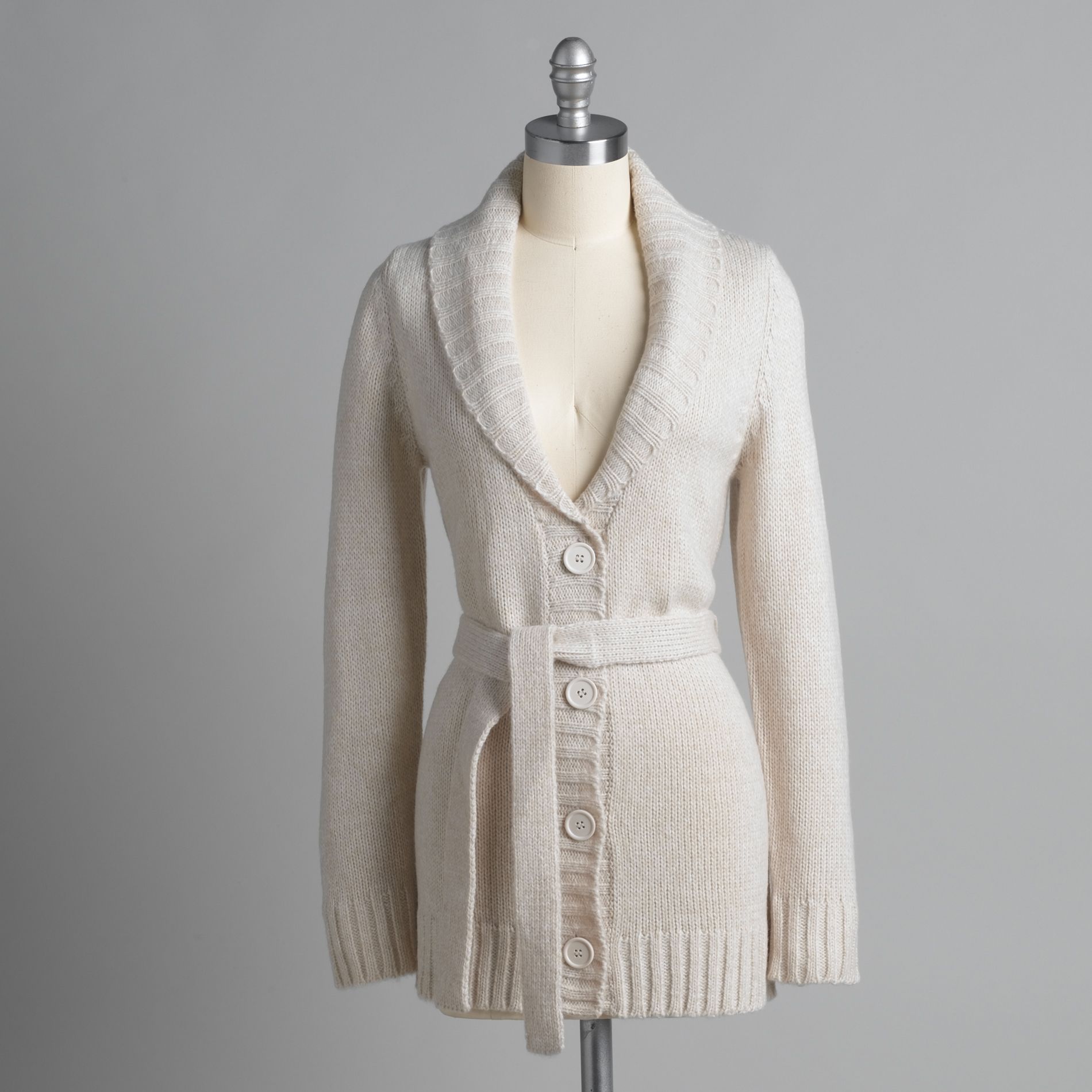 By Design Women&#39;s Shawl Collar Belted Cardigan