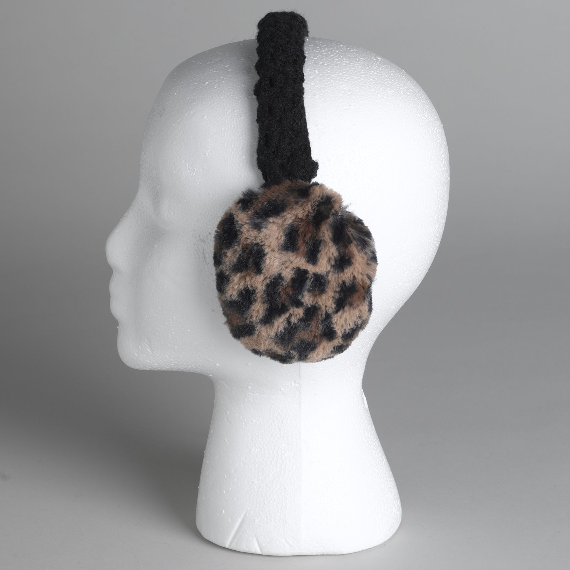Jaclyn Smith Fur Earmuff with Cable Knit Covered Band