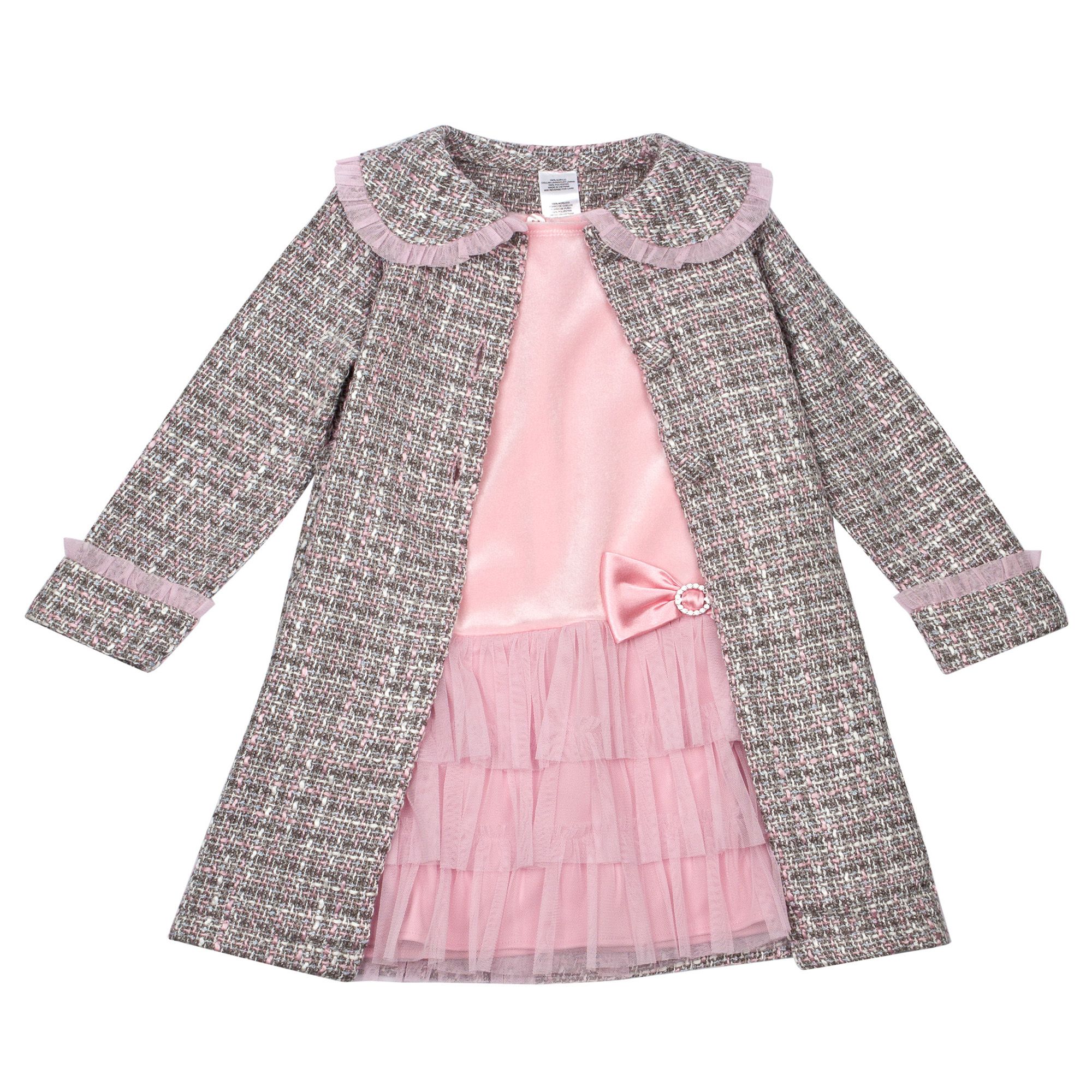 Youngland Toddler Girl&#39;s Tiered Coat Dress