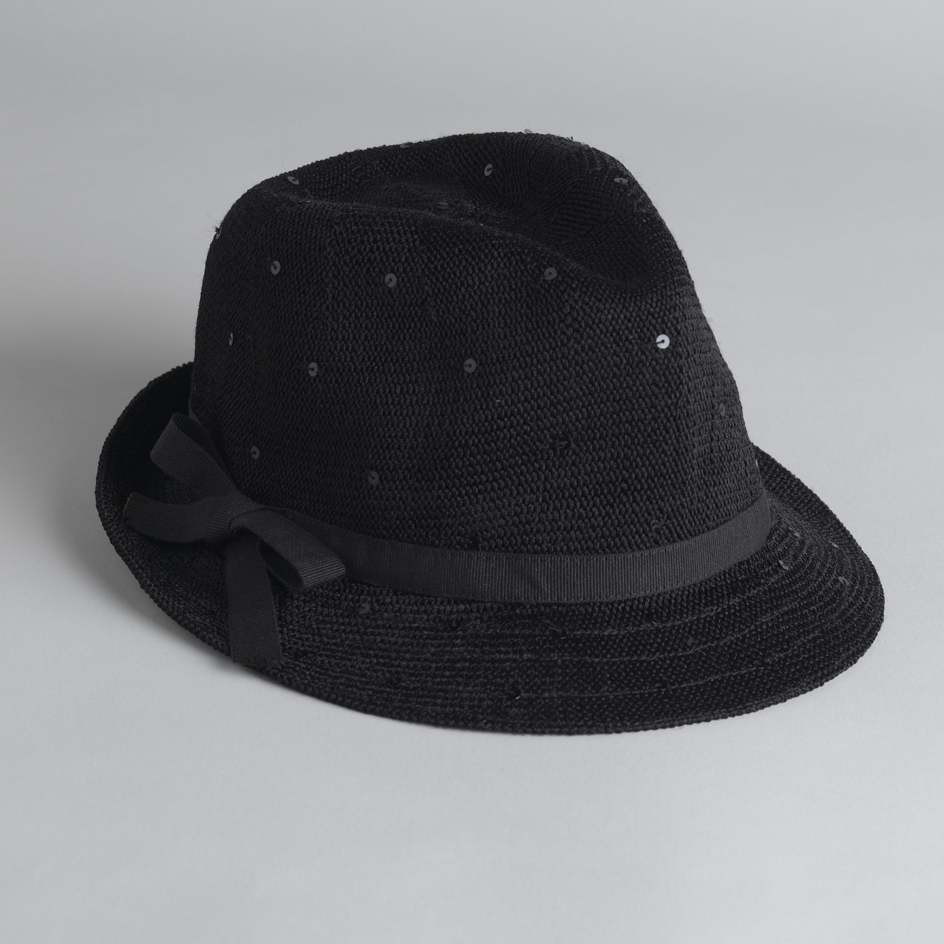 Attention Rayon Knit with Sequins Fedora Hat