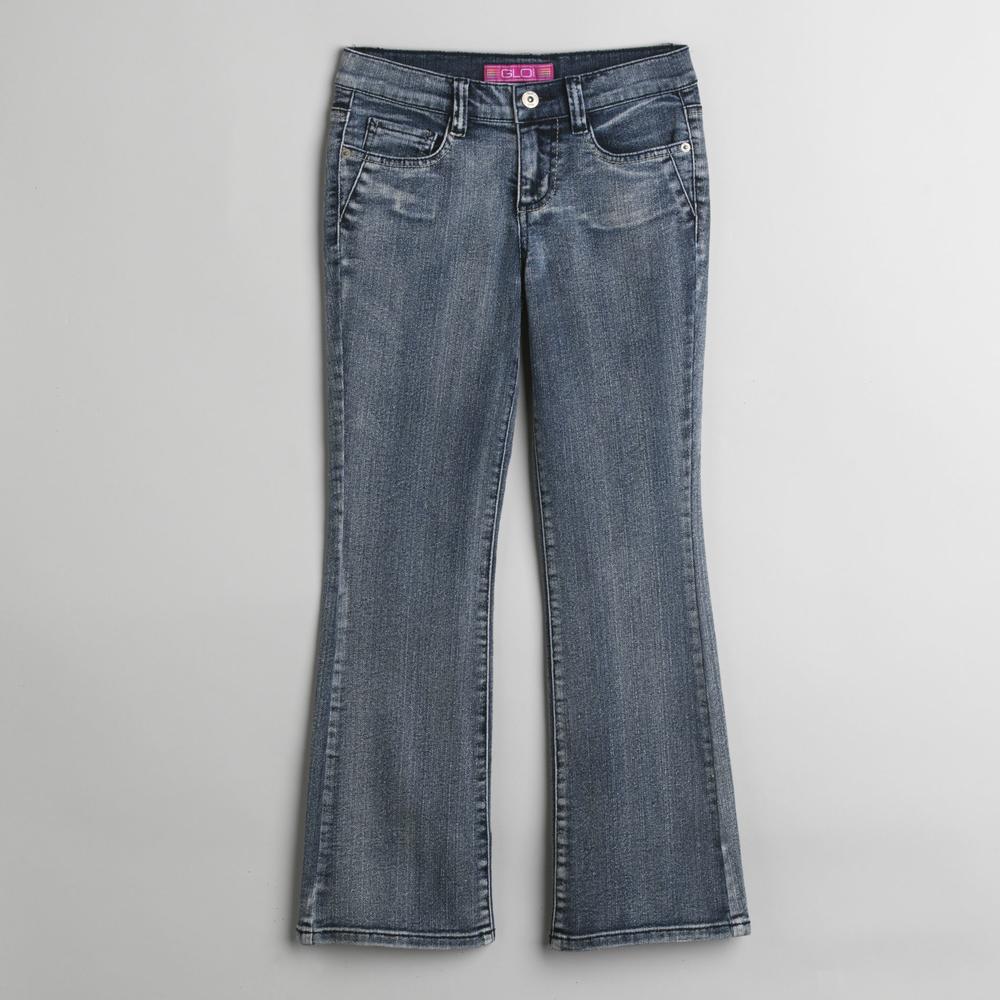 Glo Girl's Studded Cross Patch Pocket Jeans