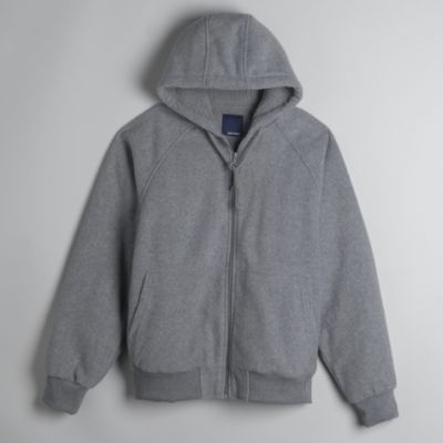 Basic Editions Men&#39;s Big & Tall Zip Up Faux-Sherpa Lined Hooded Sweatshirt Jacket