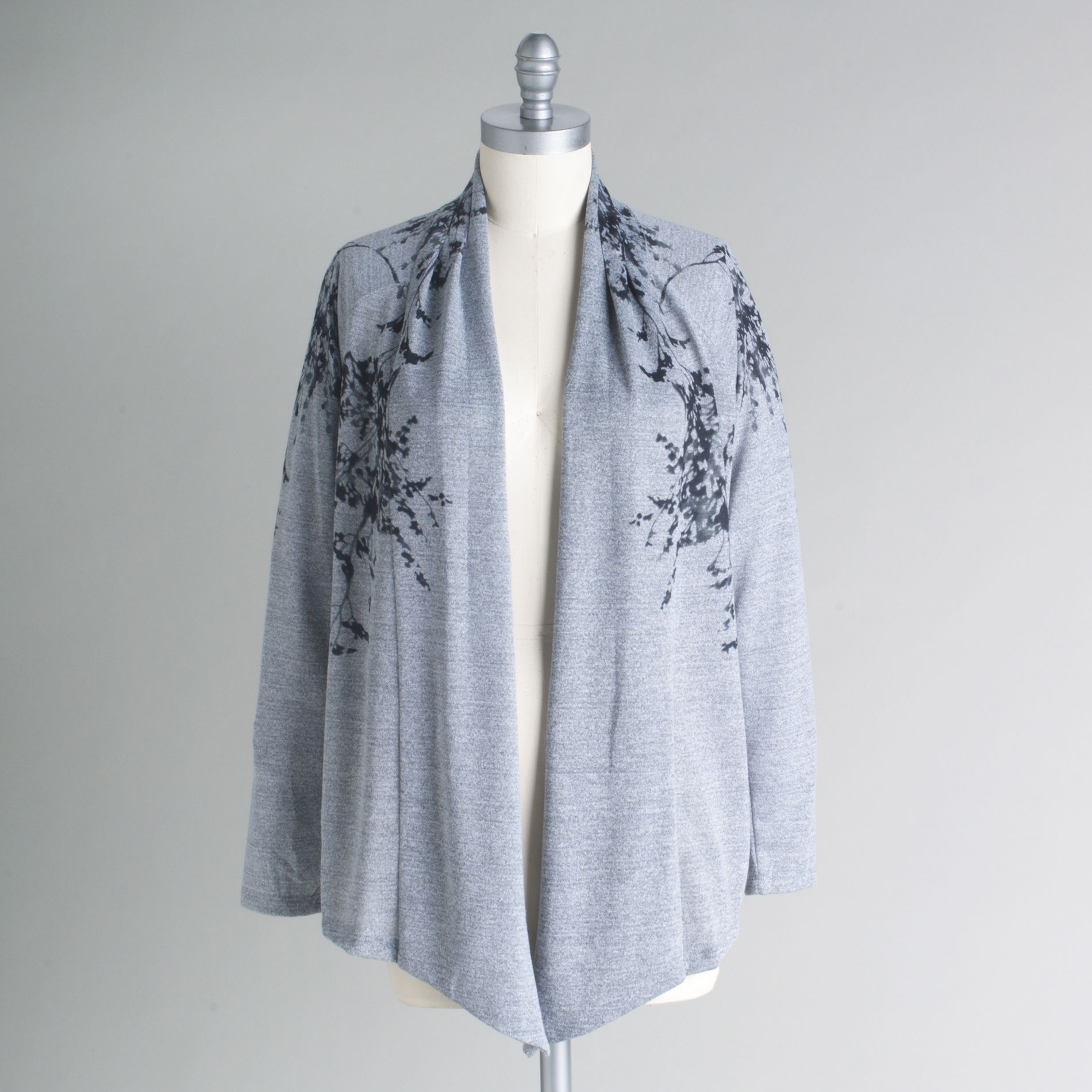 Sharagano Signature Women&#39;s Floral Print Open Front Cardigan