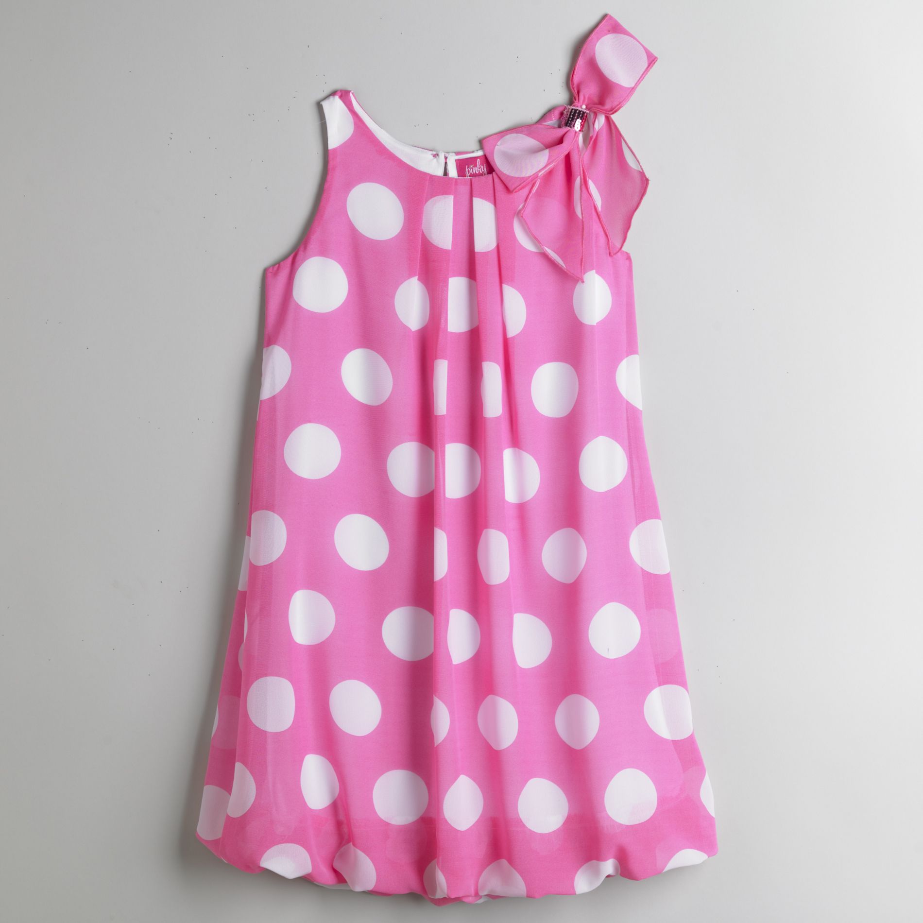 Holiday Editions Girl&#39;s Dot Chiffon Dress With Sequined Bow