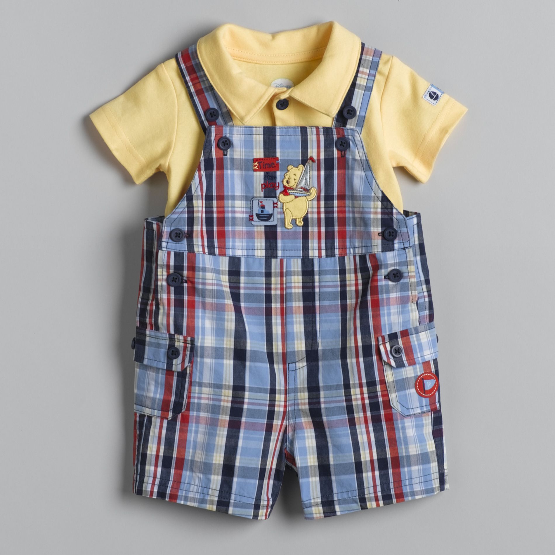 Disney Newborn Boy&#39;s Winnie The Pooh Shortall And Bodysuit Set