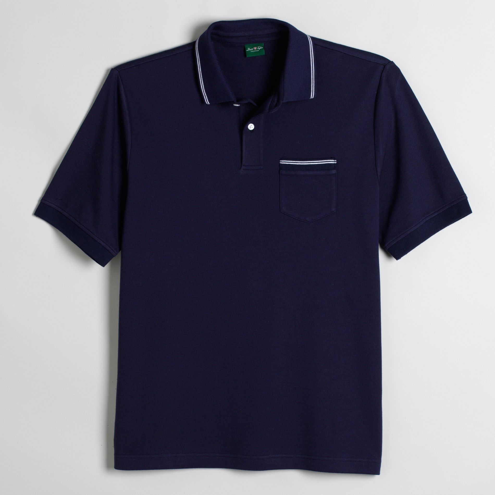 David Taylor Collection Men's Breast Pocket Short Sleeve Polo Shirt