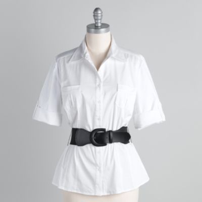 Covington Women&#39;s Belted Solid Shirt