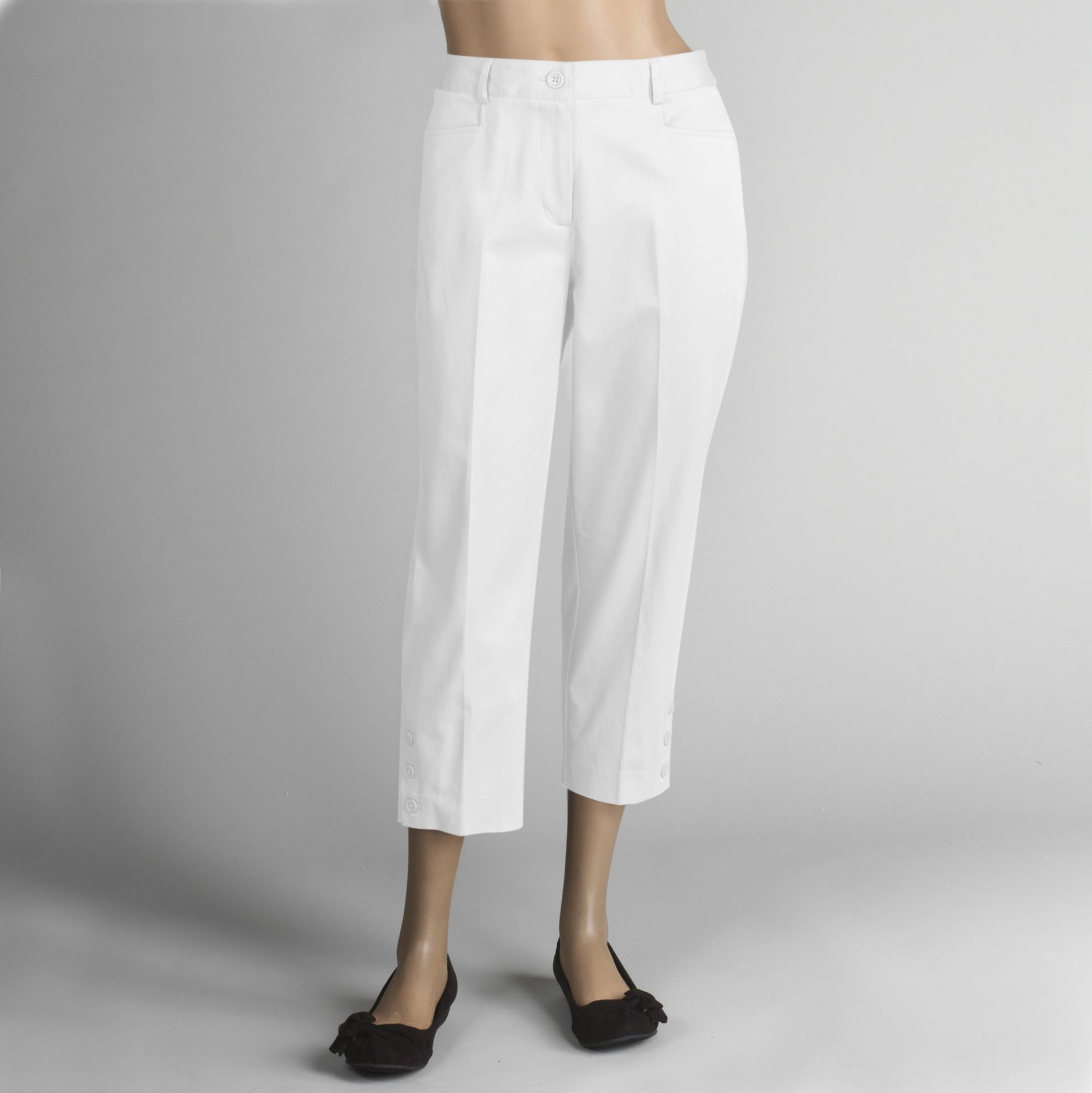 Laura Scott Women&#39;s Crop Pants with Button Ankles