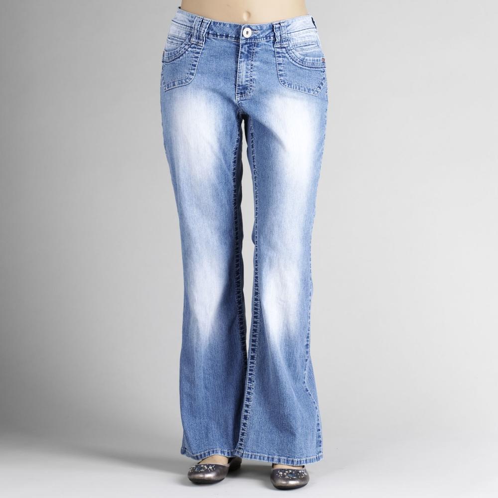 Angels Women&#8217;s Plus Pork-Chop Pocket Flare Jeans