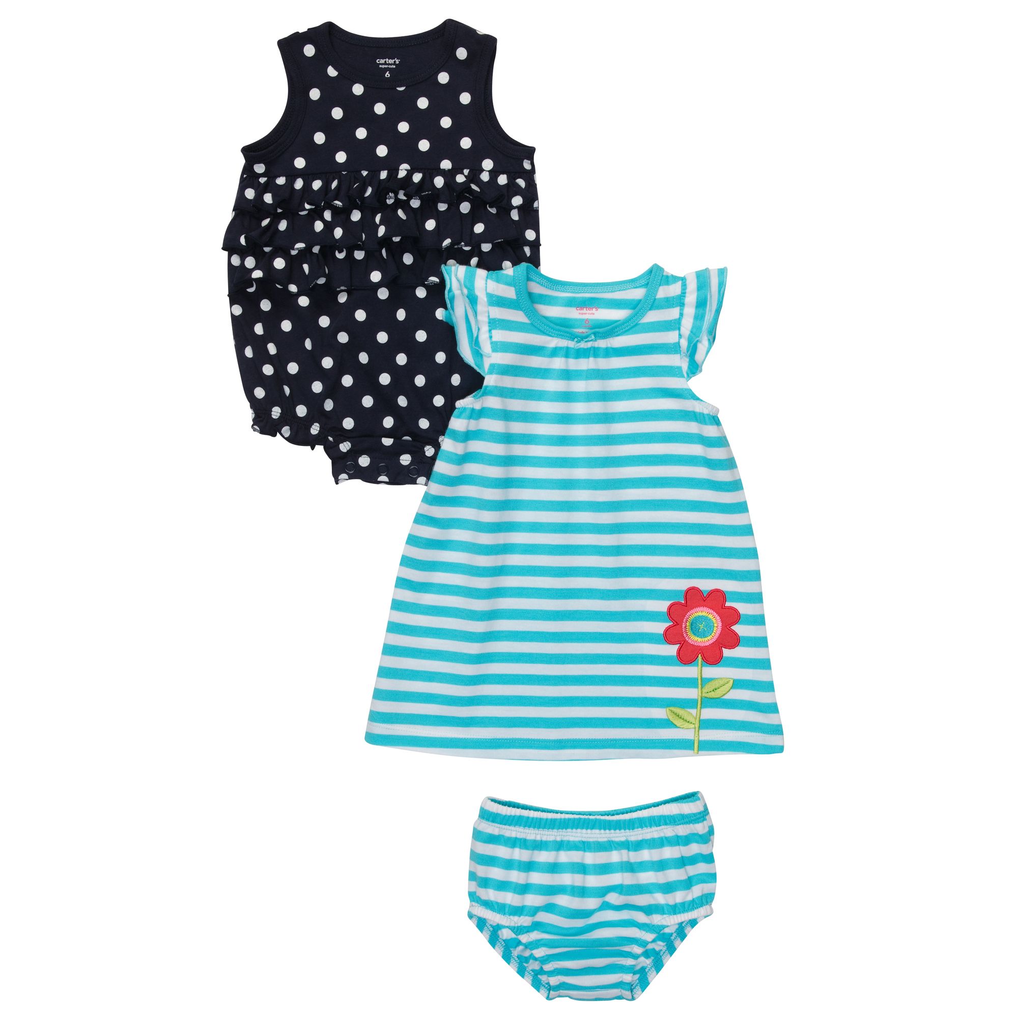 Carter's Infants Girl&#39;s 2-Pack Stripes & Dots Sundresses with Panties