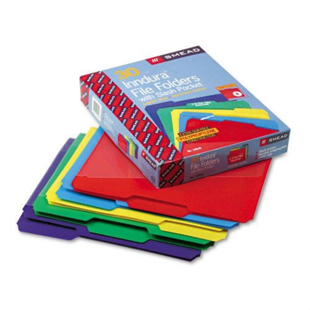 Smead SMD10540 Poly Colored File Folders With Slash Pocket
