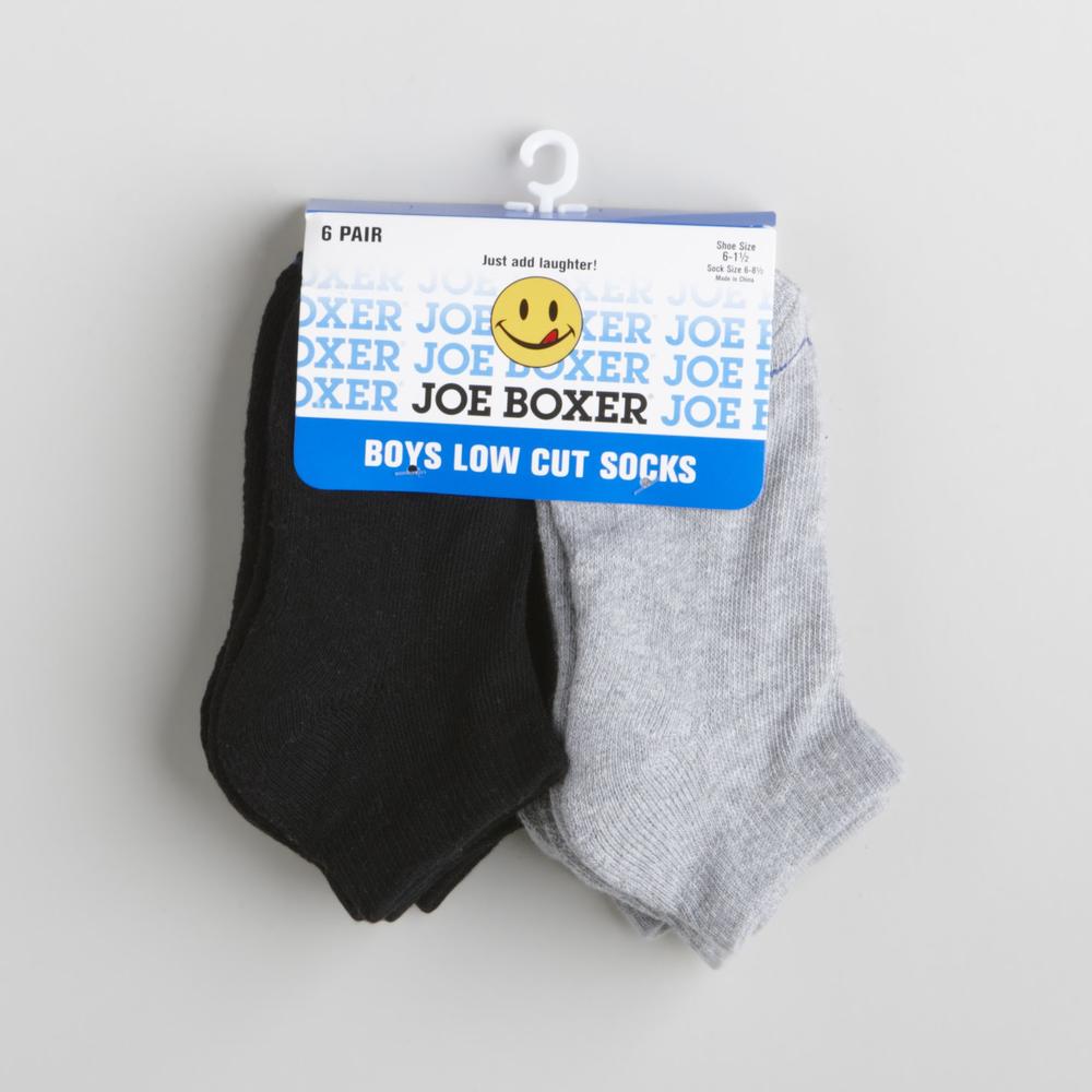 Joe Boxer Boy&#39;s 6-11 Six-Pair Low Cut Socks - Gray/Black