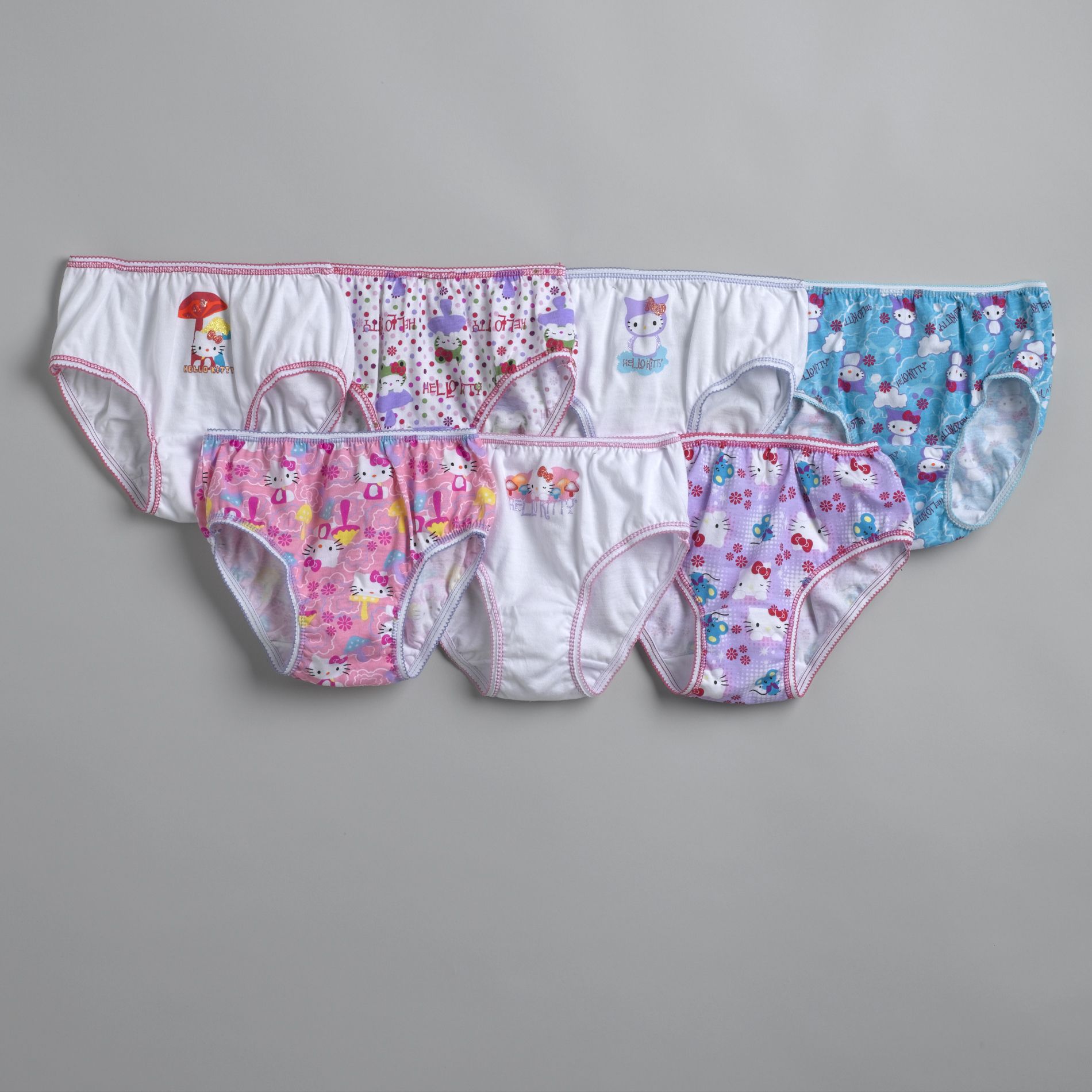 Hello Kitty Girl&#39;s 4-8 7-Pack Assorted Panties