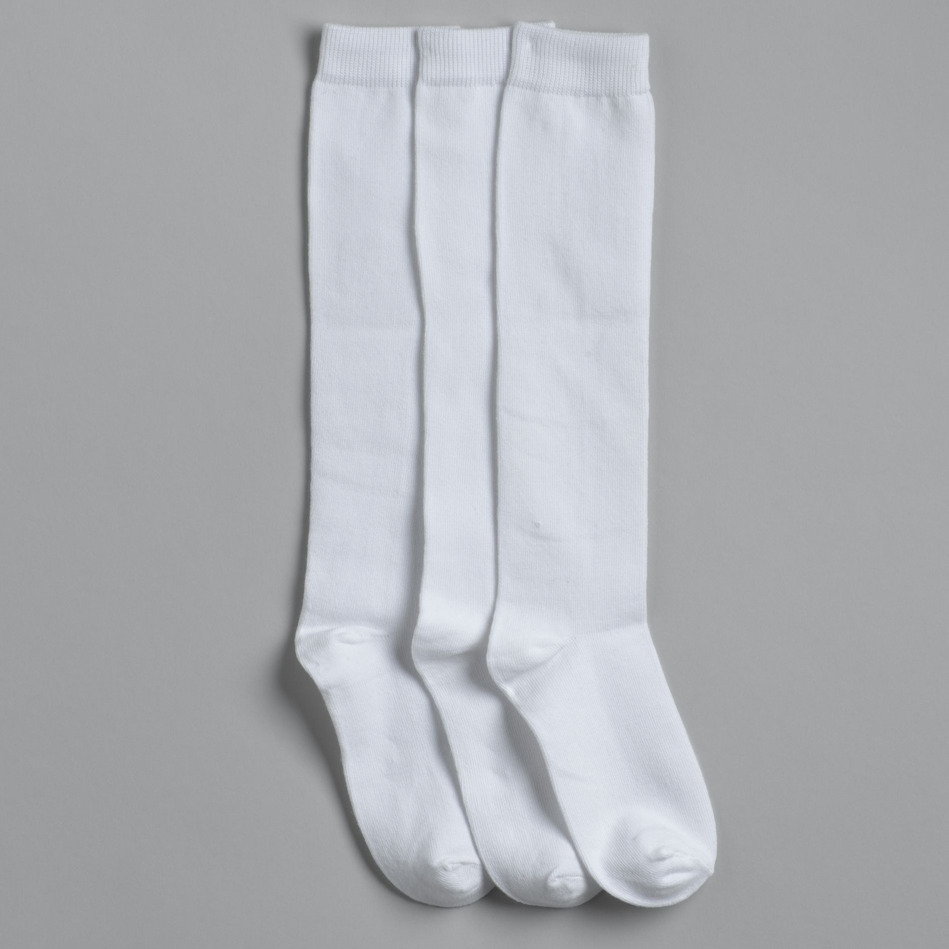 girls white knee length socks